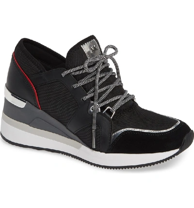 Shop Michael Michael Kors Scout Trainer Wedge Sneaker In Black