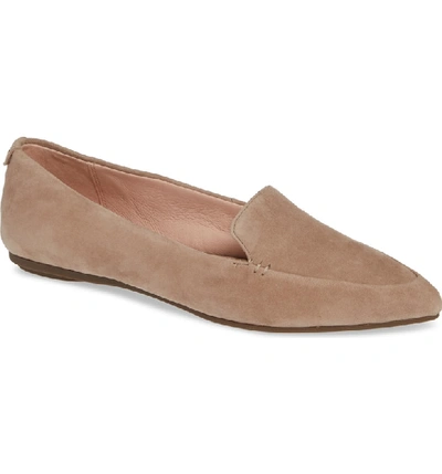 Shop Taryn Rose Faye Pointy Toe Loafer In Taupe Suede