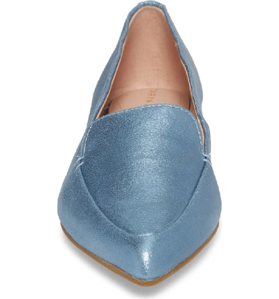 Shop Taryn Rose Faye Pointy Toe Loafer In Sky Shimmer Metallic Leather