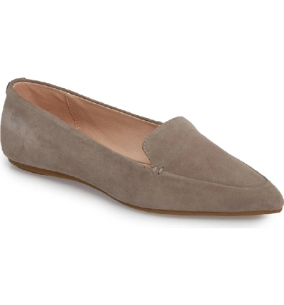 Shop Taryn Rose Faye Pointy Toe Loafer In Grey Suede