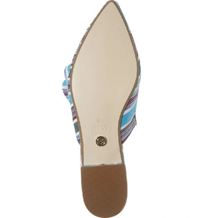 Shop Cecelia New York Monsey Slide Sandal In Light Blue/ Pink Stripe Fabric