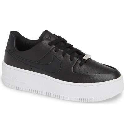 Nike Air Force 1 Sage Low Platform Sneaker In Black | ModeSens