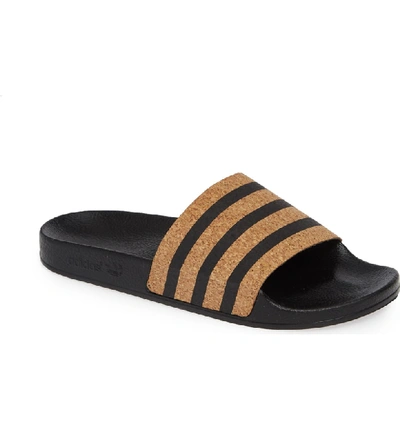 Shop Adidas Originals 'adilette' Slide Sandal In Core Black/ Core Black