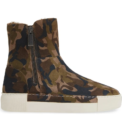 Shop Jslides Victory Double Zip Boot In Green Camo Suede