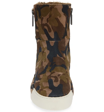 Shop Jslides Victory Double Zip Boot In Green Camo Suede