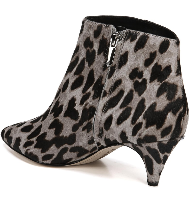 kinzey genuine calf hair pointy toe bootie