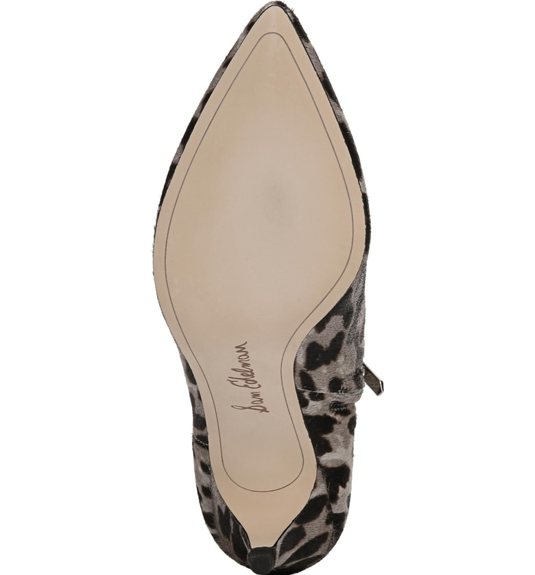 kinzey genuine calf hair pointy toe bootie