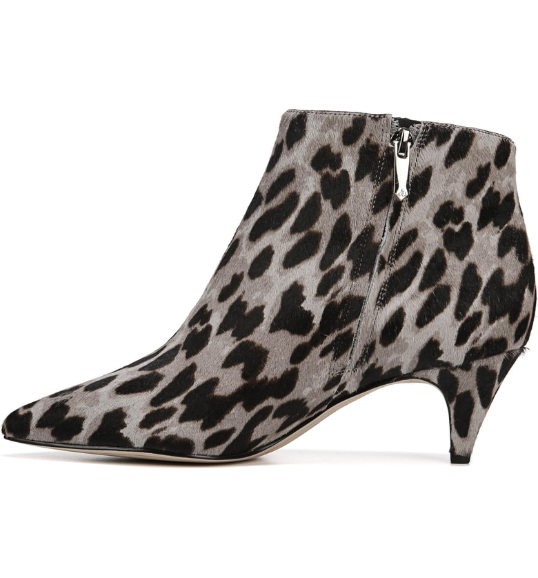 kinzey genuine calf hair pointy toe bootie