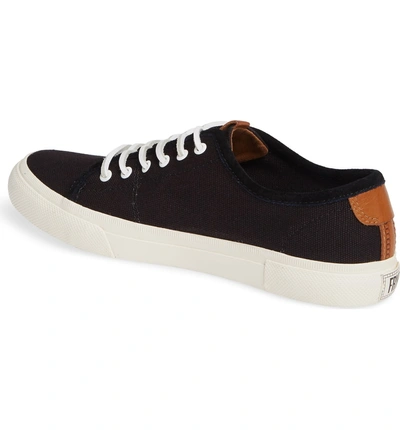 Shop Frye Gia Low Lace-up Sneaker In Black Canvas