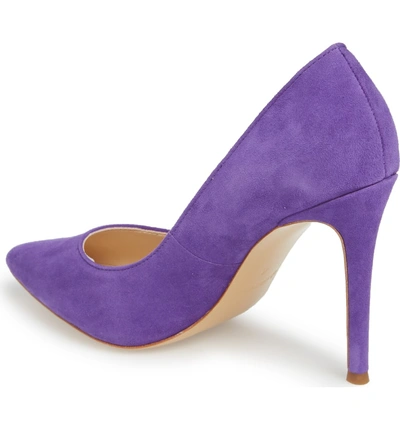 Shop Charles David Calessi Pointy Toe Pump In Lilac Suede