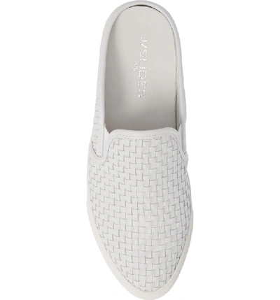 Shop Jslides Fiona Woven Mule In White Leather