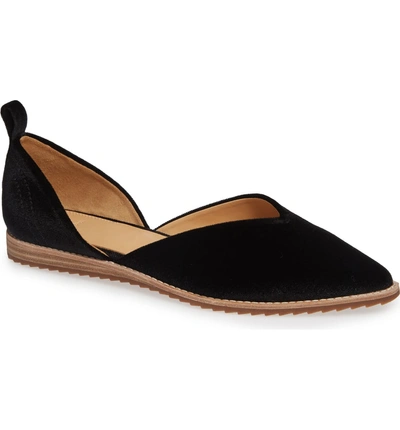 Shop Bill Blass Sybil Pointy Toe Flat In Black Velvet