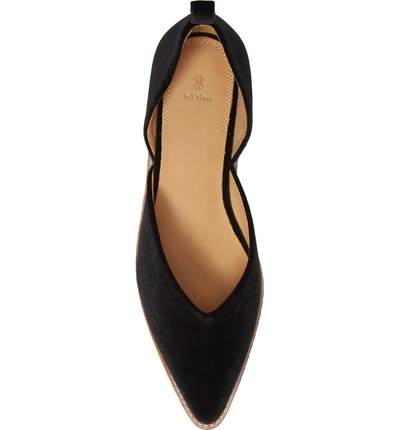 Shop Bill Blass Sybil Pointy Toe Flat In Black Velvet