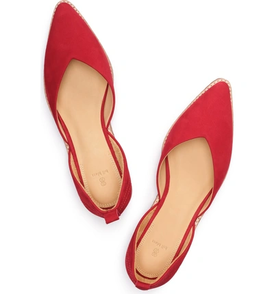 Shop Bill Blass Sybil Pointy Toe Flat In Red Nubuck