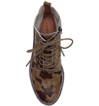 Shop Lucky Brand Idara Ii Genuine Calf Hair Bootie In Camo Haircalf