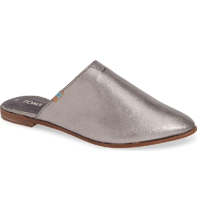 Shop Toms Jutti Mule In Pewter Metallic Leather