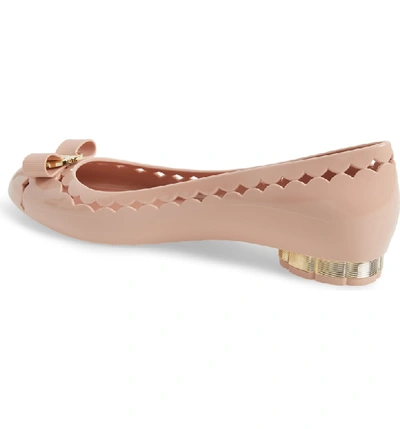 Shop Ferragamo Jelly Ballerina Flat In Pink