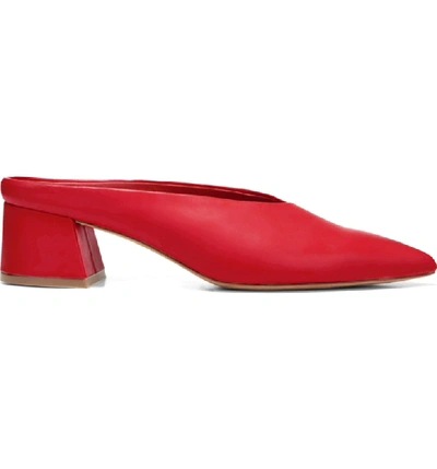 Shop Vince Ralston Pointy Toe Mule In Red Leather