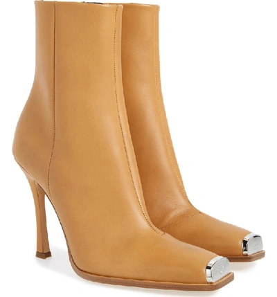 Calvin Klein 205w39nyc Wilamiona Metal-trimmed Leather Ankle Boots In  Walnut | ModeSens