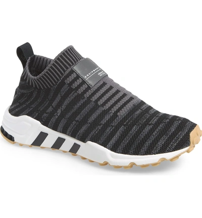 Shop Adidas Originals Eqt Support Sock Primeknit Sneaker In Black/ Carbon/ Gum