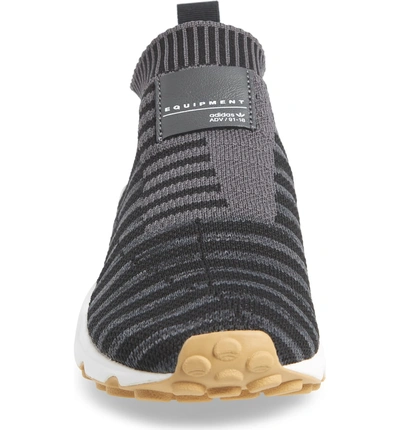 Shop Adidas Originals Eqt Support Sock Primeknit Sneaker In Black/ Carbon/ Gum