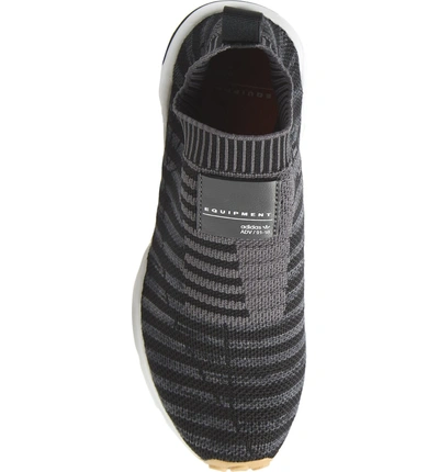 Shop Adidas Originals Eqt Support Sock Primeknit Sneaker In Black/ Carbon/ Gum