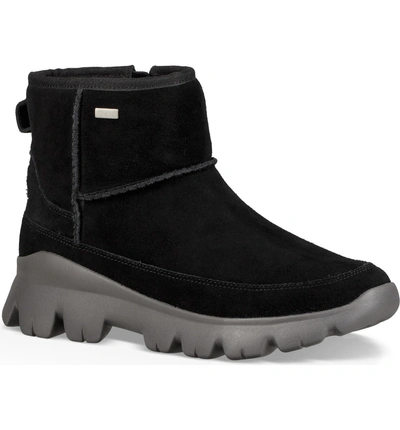 Ugg Women's Palomar Leather Sneaker Booties In Black/ Charcoal Suede |  ModeSens