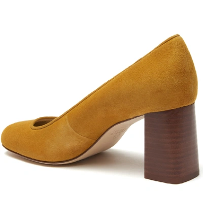 Shop Etienne Aigner Dylan Square Toe Pump In Curry Suede
