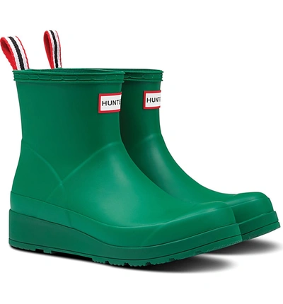 Shop Hunter Original Play Waterproof Rain Bootie In Hyper Green Rubber