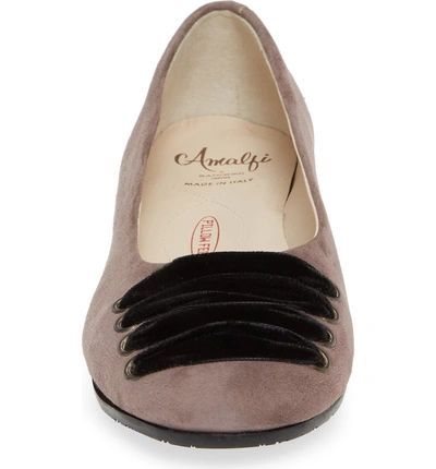 Shop Amalfi By Rangoni Gallena Laced Skimmer In Dark Taupe Suede