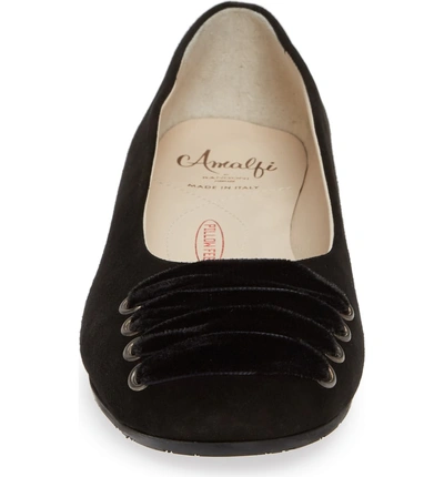 Shop Amalfi By Rangoni Gallena Laced Skimmer In Black Suede