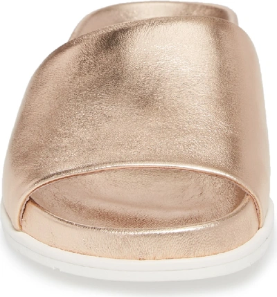 Shop Gentle Souls By Kenneth Cole Iona Slide Sandal In Rose Gold Metallic Leather