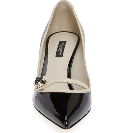 Shop Dolce & Gabbana Jewel Pointy Toe Pump In Black