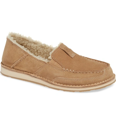 Shop Ariat Cruiser Slip-on Loafer In Light Tan Suede Leather