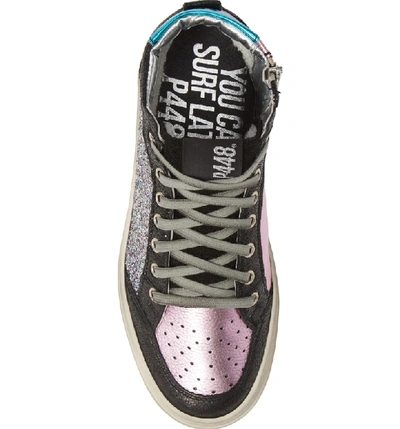 Shop P448 Love B Mid Top Sneaker In Multi Glitter/ Pastel Pink