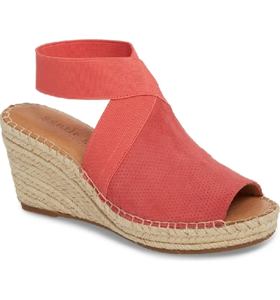 Shop Gentle Souls By Kenneth Cole Colleen Espadrille Wedge In Coral Suede