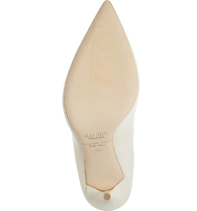 Shop Malone Souliers Penelope Wave Pointy Toe Pump In Ivory/ Silver