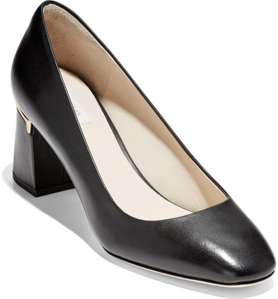 Shop Cole Haan Laree Half D'orsay Pump In Black Leather