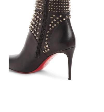 Shop Christian Louboutin Hongroise Spiked Pointy Toe Bootie In Black