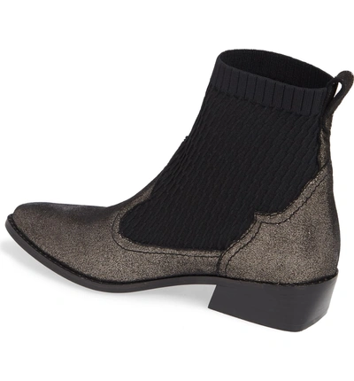 Shop Cecelia New York Tomas Bootie In Warm Pewter Leather