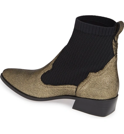 Shop Cecelia New York Tomas Bootie In Gold/ Black Leather