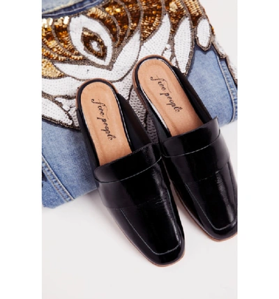 Shop Free People At Ease Loafer Mule In Carbon Leather