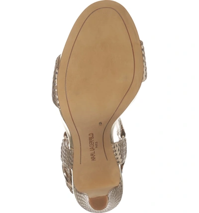 Shop Karl Lagerfeld Cieone Sandal In Gold Patent Leather