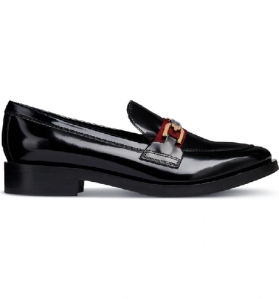 Shop Geox Brogue Loafer In Black/ Bordeaux Leather