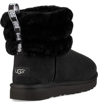 Shop Ugg Classic Mini Fluff Quilted Boot In Black Suede