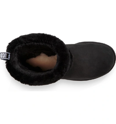 Shop Ugg Classic Mini Fluff Quilted Boot In Black Suede