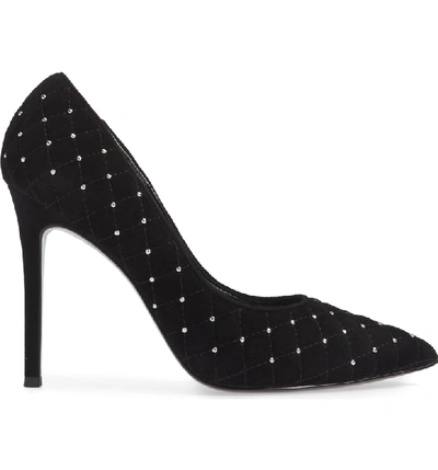 Shop Charles David Castle Studded Pump In Black Suede