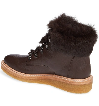Shop Botkier Winter Genuine Rabbit Fur Trim Boot In Mocha Leather