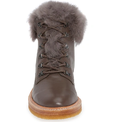Shop Botkier Winter Genuine Rabbit Fur Trim Boot In Charcoal Leather