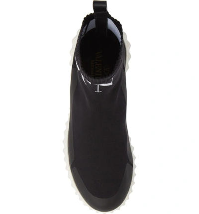 Shop Valentino Vltn Slip-on Sock Sneaker In Black
